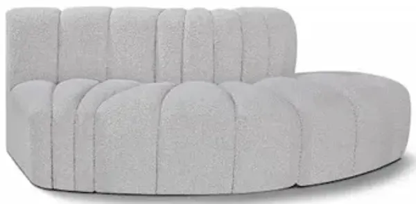 Meridian Furniture Arc Grey Boucle Fabric Modular Sofa
