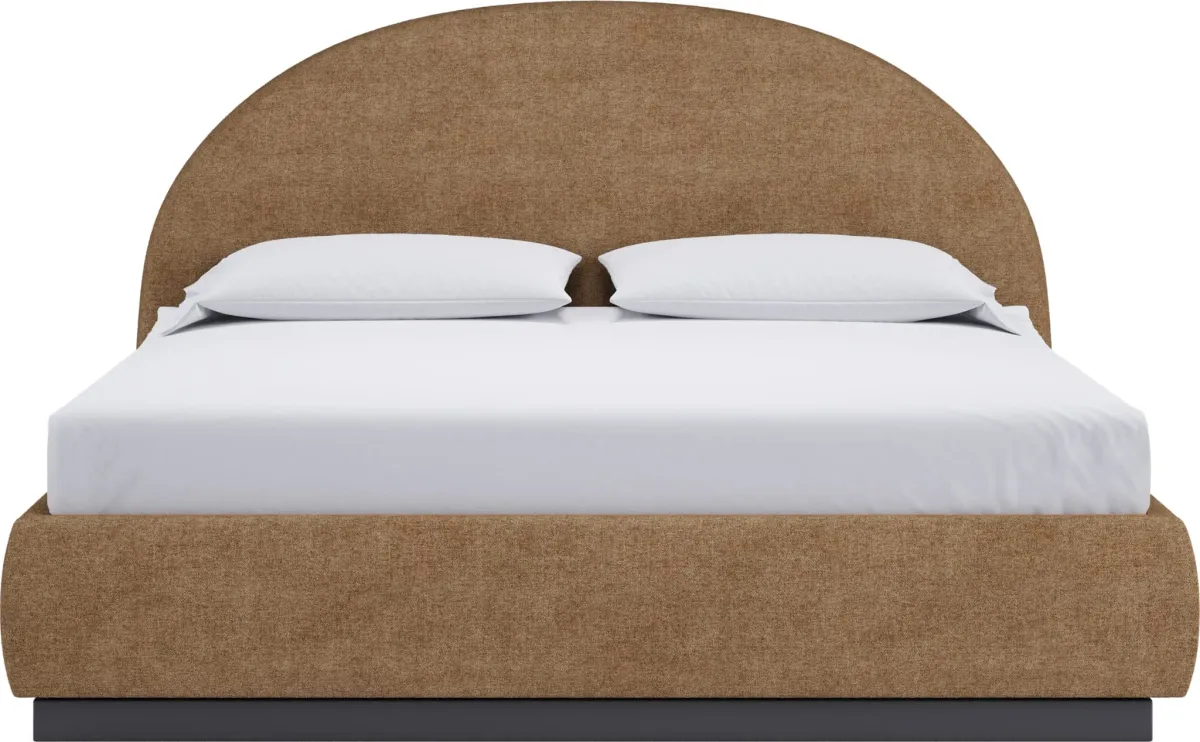 Flex Queen-size Upholstered Bed in Porcini Chenille