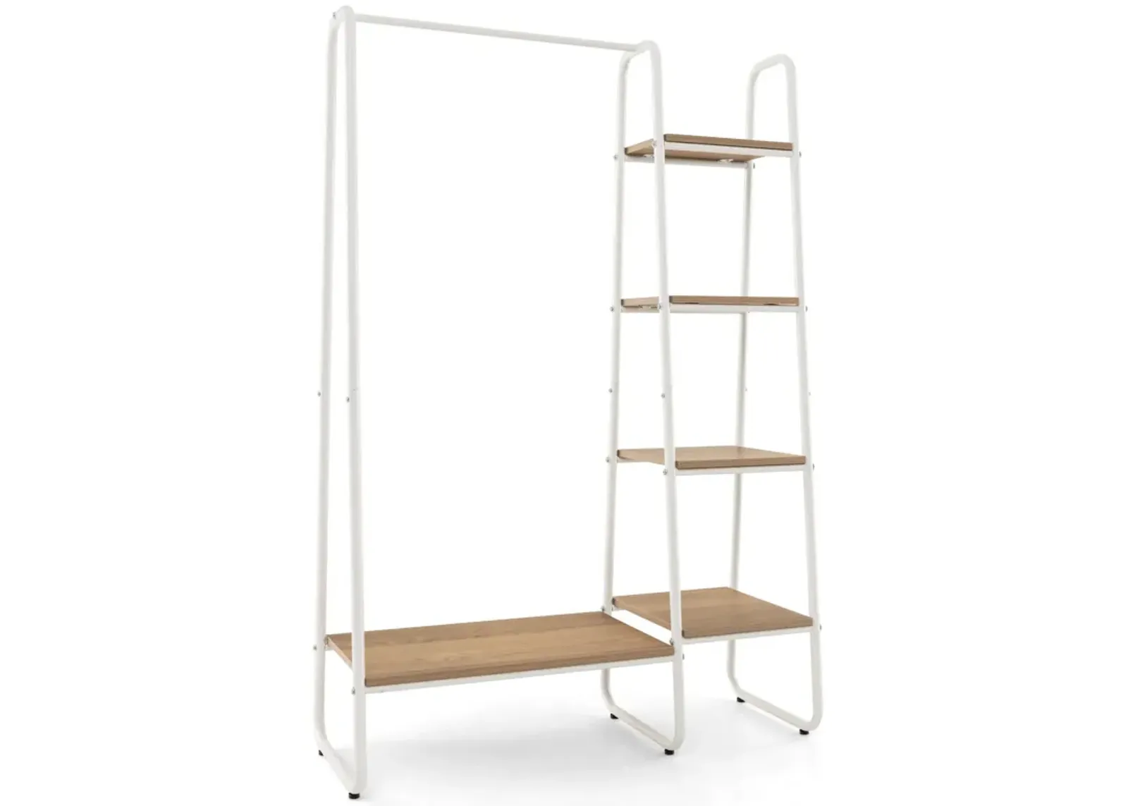 Clothes Rack Free Standing Storage Tower with Hanging Bar