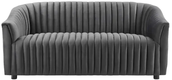 Announce Performance Velvet Channel Tufted Loveseat