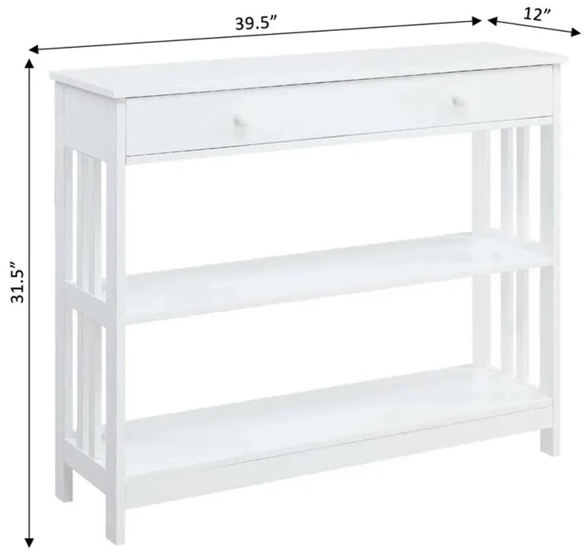 Convience Concept, Inc. Mission 1 Drawer Console Table with Shelves