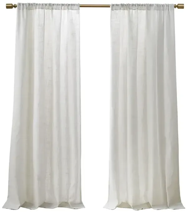 Gracie Mills Eulalie Light Filtering Linen Blend Lightweight Curtain Panel Pair