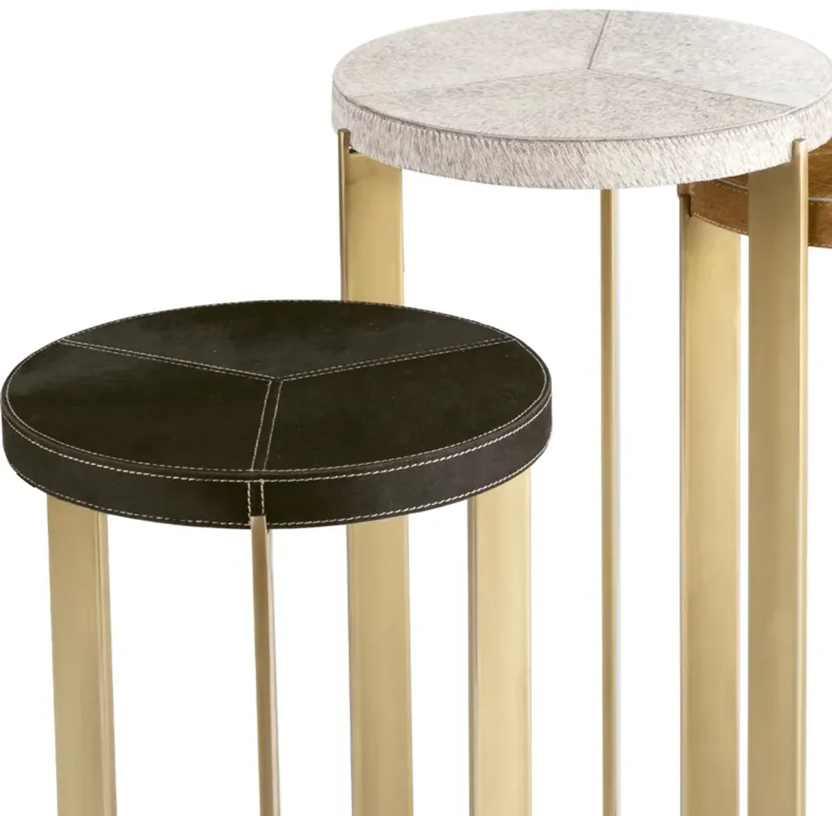 Andres Hair on Hide Brass Mixer Table Set