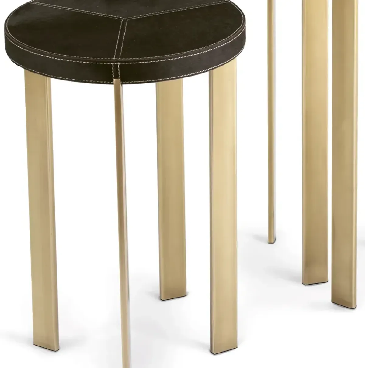 Andres Hair on Hide Brass Mixer Table Set