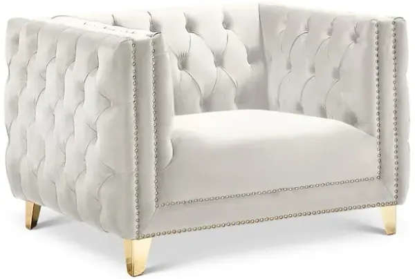 Meridian Furniture Michelle Cream Velvet Chair