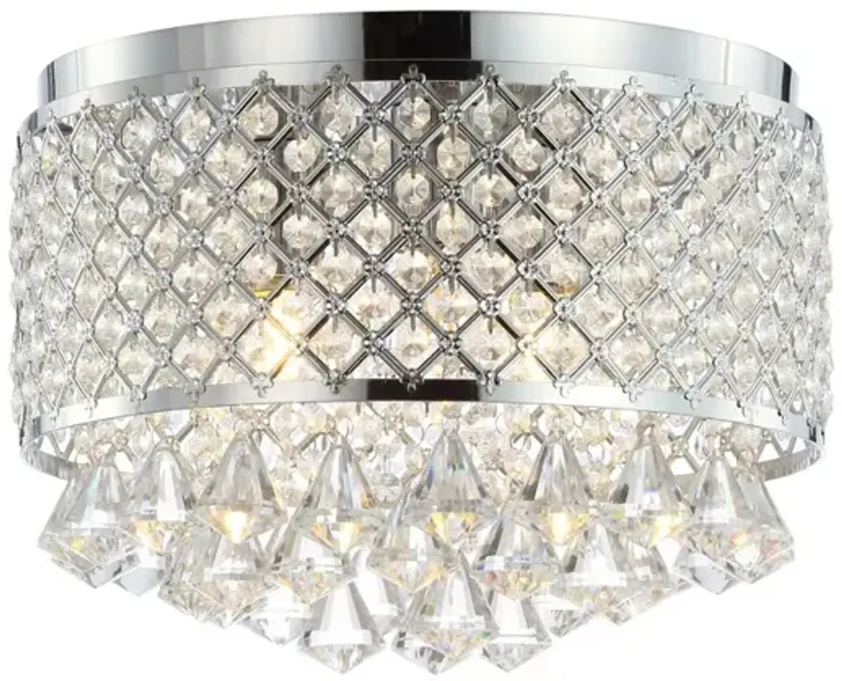 Evelyn 3-Light Crystal Drops/Metal LED Flush Mount