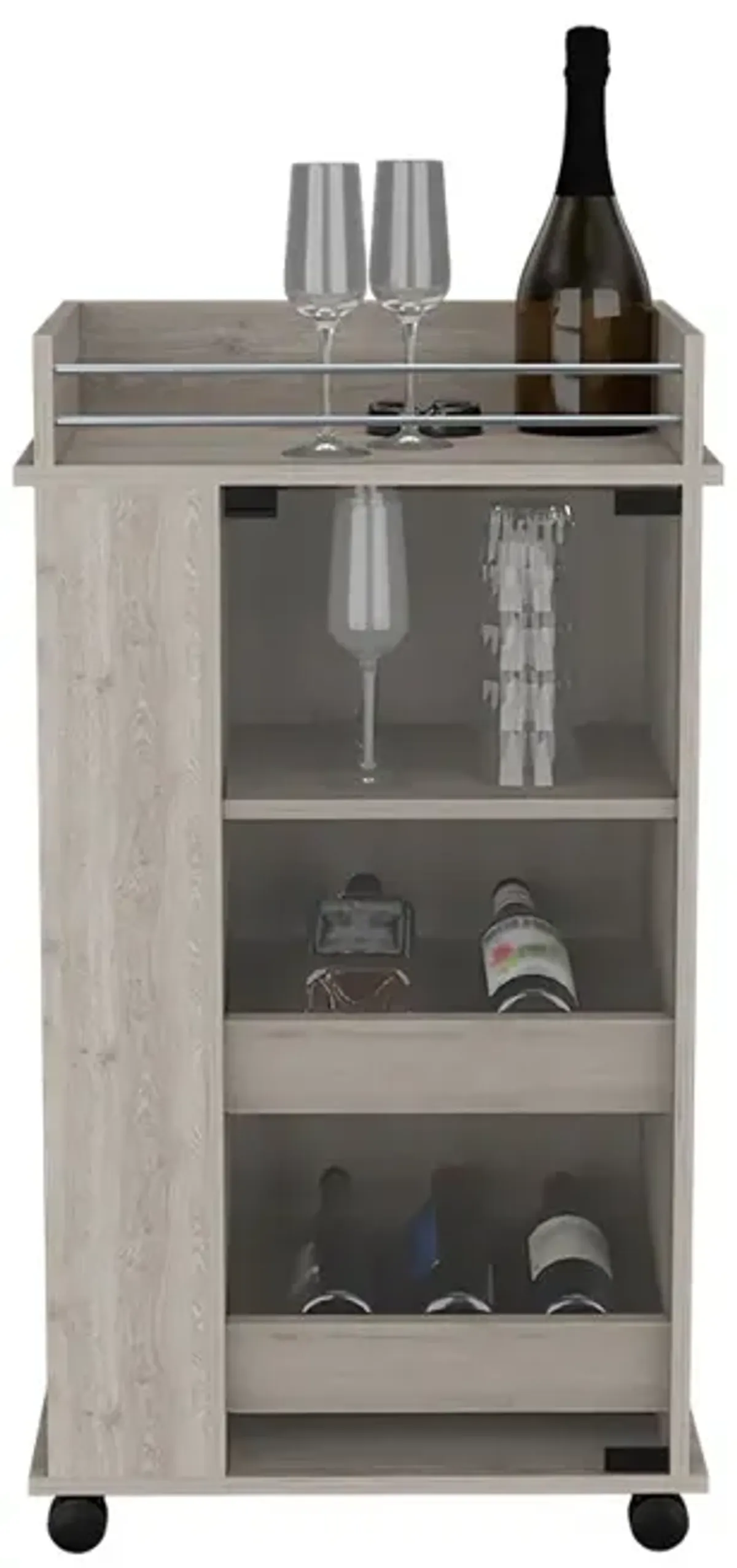 Bar Cart Beaver, Living Room, Light Gray