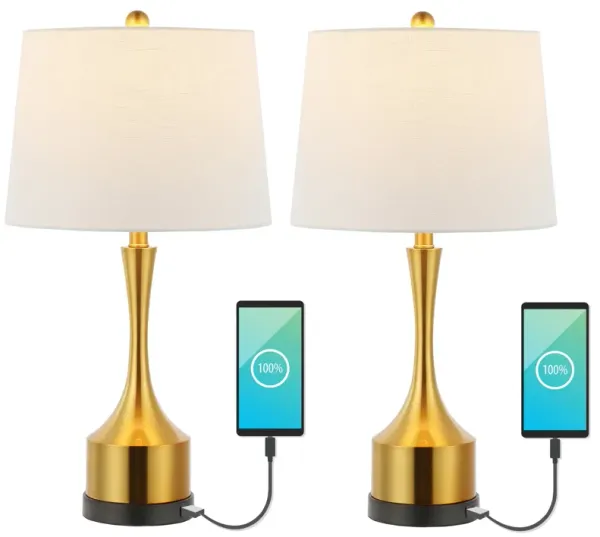 Cooper Classic French Country Iron LED Table Lamp with USB Charging Port (Set of 2)