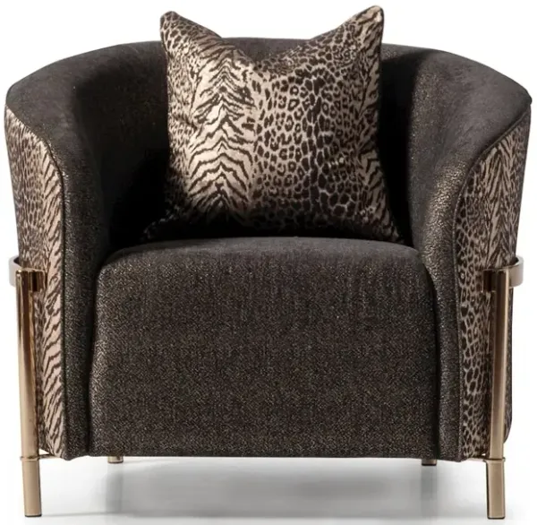 Michael Amini Lisbon Accent Chair - Onyx/Gold