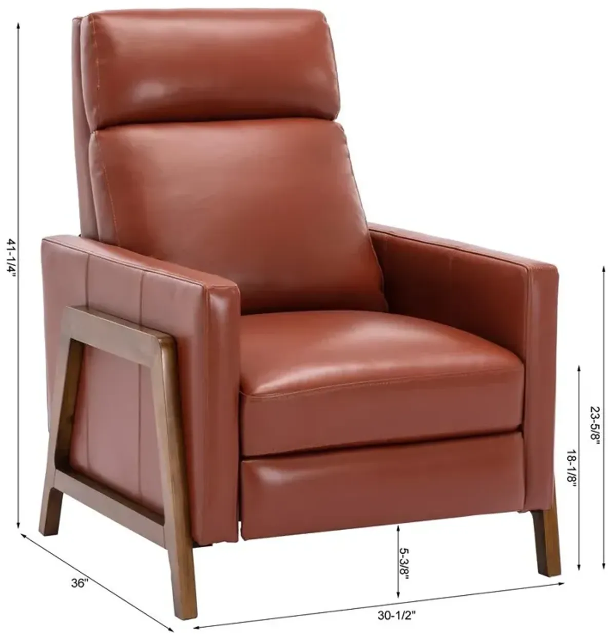 Comfort Pointe Reed Leather Push Back Recliner - Caramel