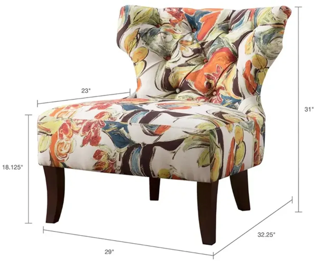 Gracie Mills Kathrine Modern Armless Printed Fabric Accent Chair