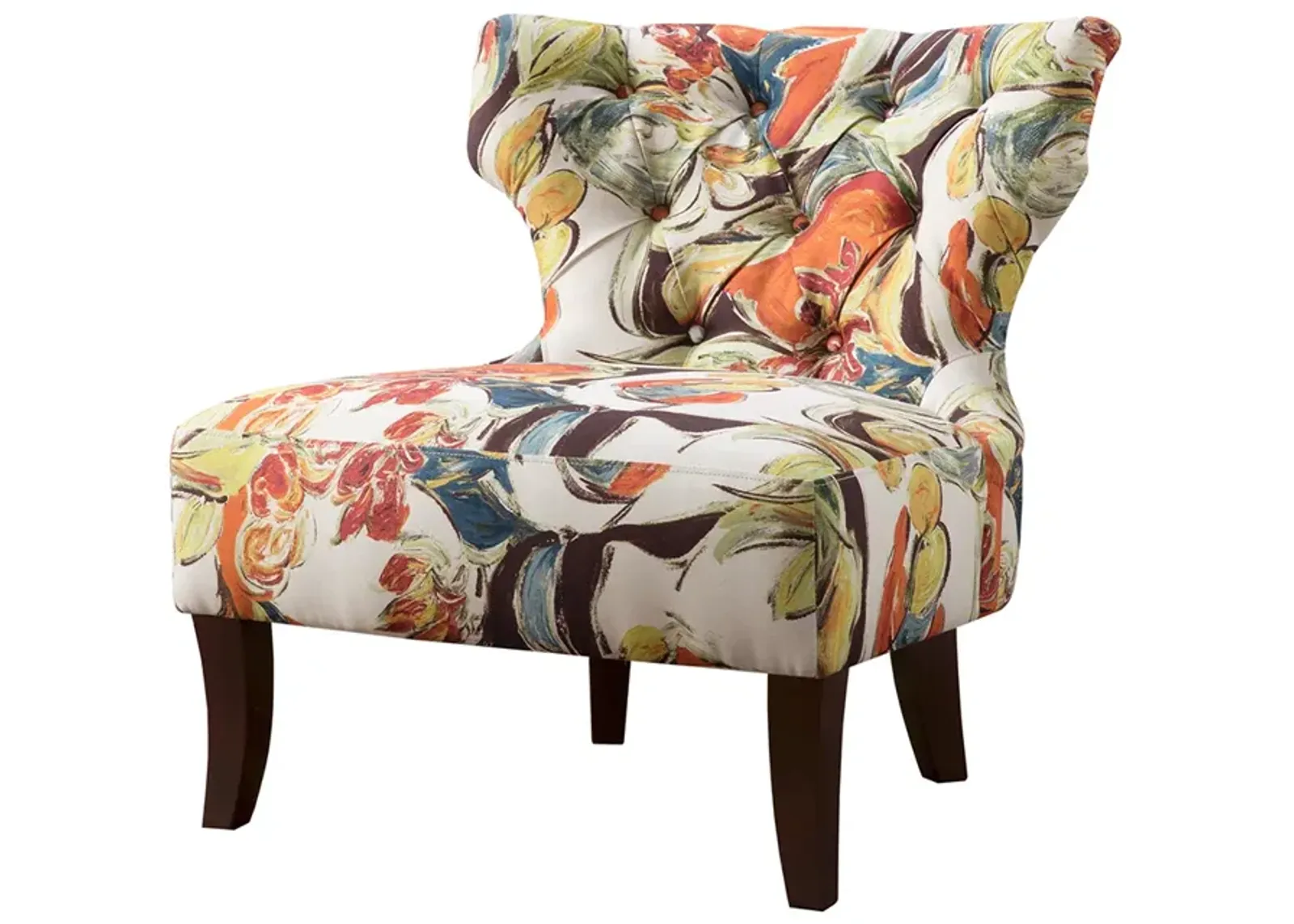 Gracie Mills Kathrine Modern Armless Printed Fabric Accent Chair