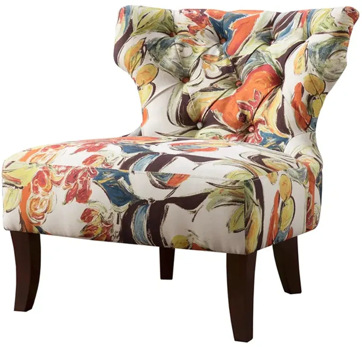 Gracie Mills Kathrine Modern Armless Printed Fabric Accent Chair