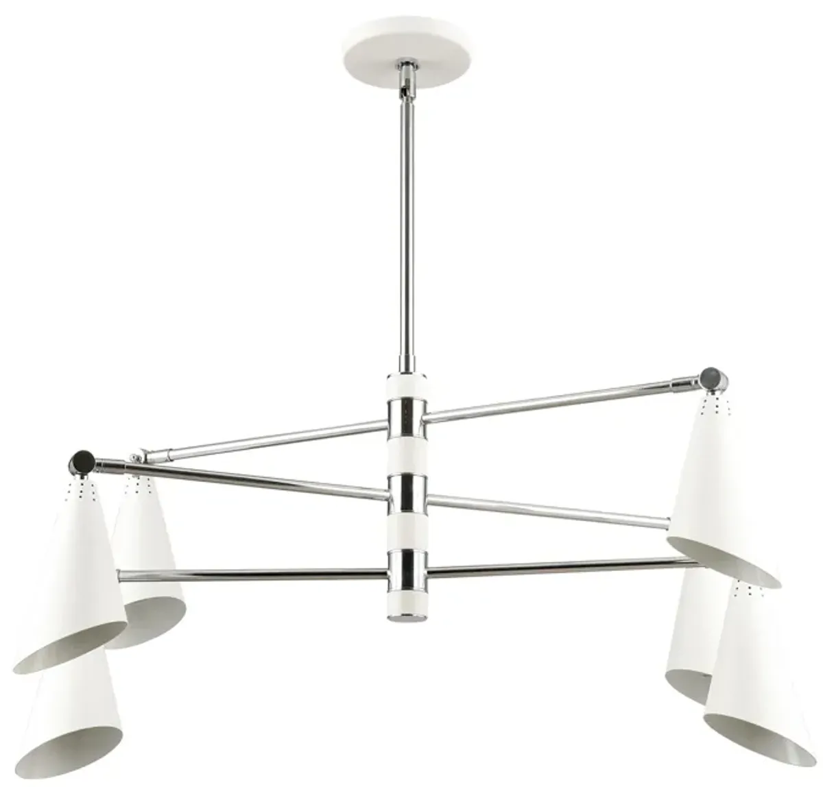 Luca 36'' Wide 6-Light Silver Chandelier