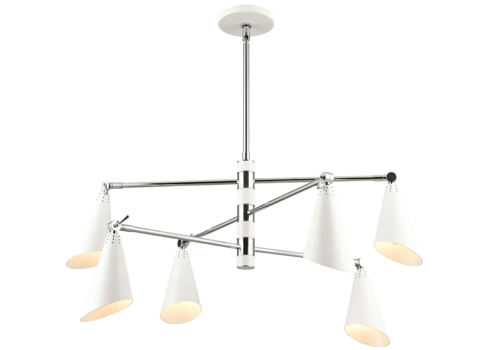 Luca 36'' Wide 6-Light Silver Chandelier