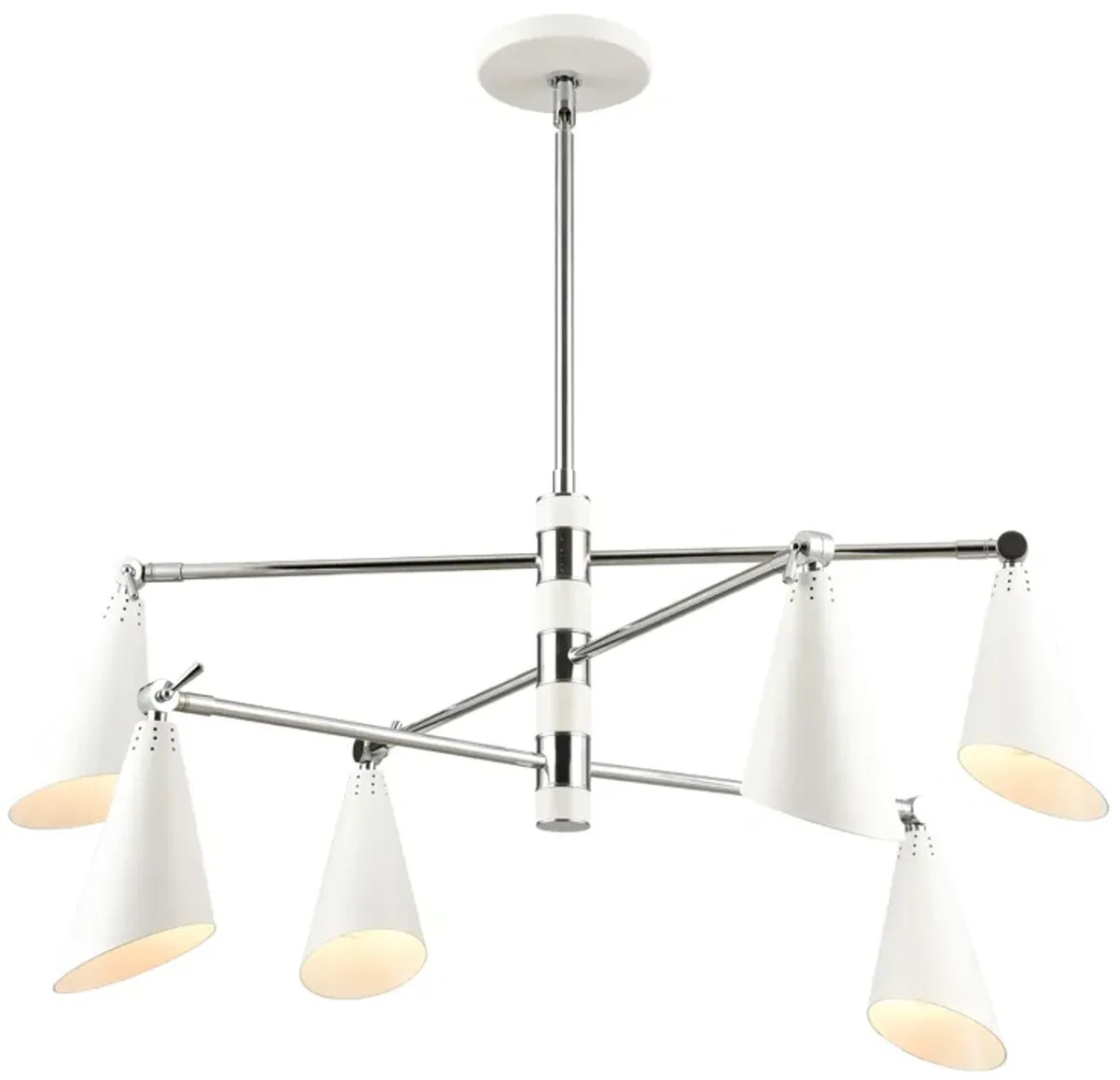 Luca 36'' Wide 6-Light Silver Chandelier