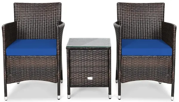 3 Pcs Outdoor Rattan Wicker Furniture Set