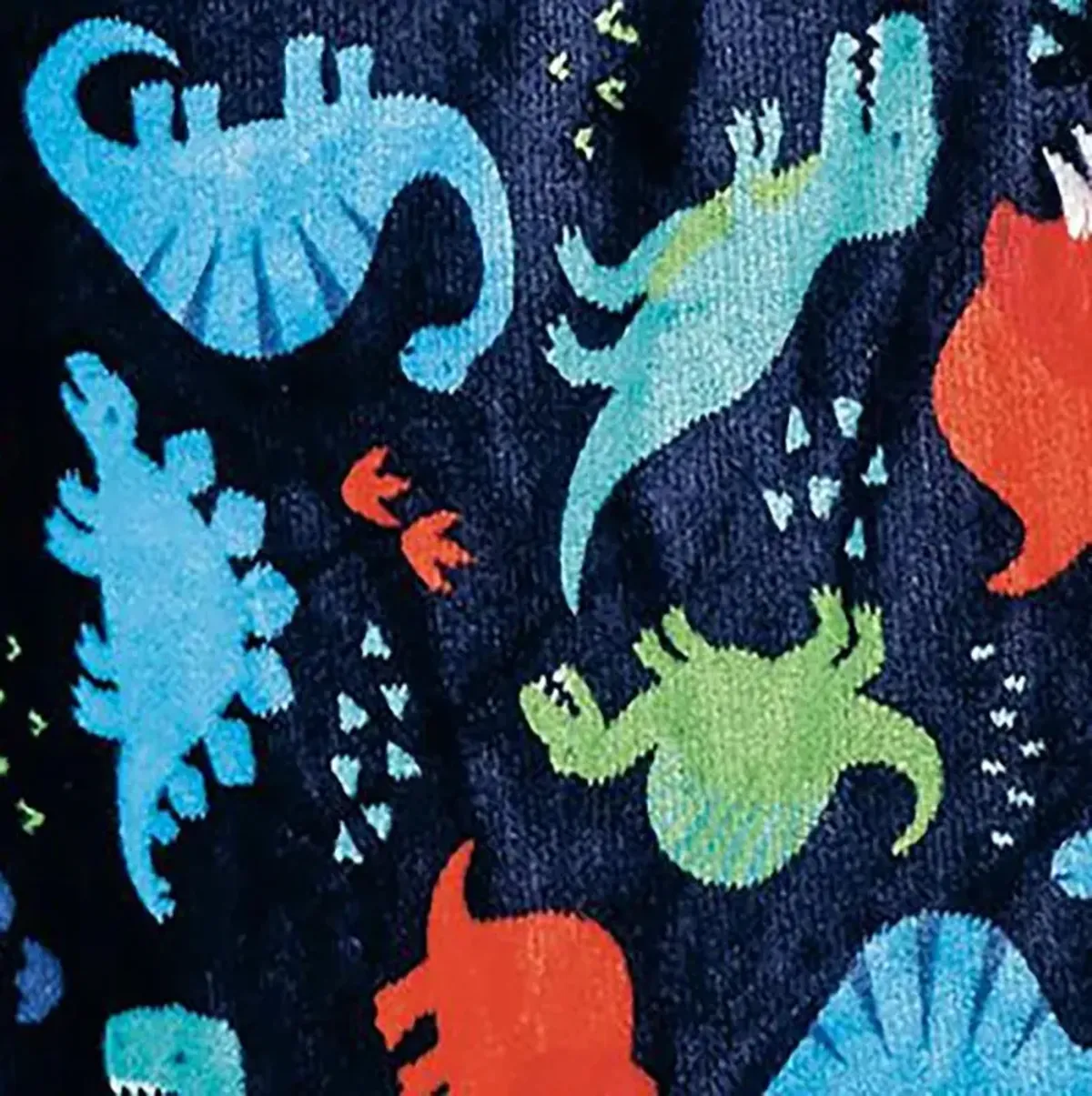 Navy Dino Faux Shearling Micro Plush All Season Throw 50" x 60" Multicolor by Plazatex