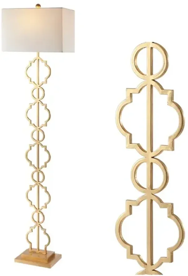 Selina Iron Ogee Trellis Modern LED Floor Lamp