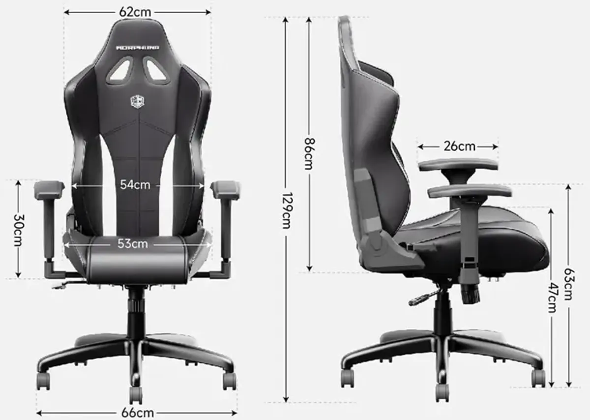 Morphling Heavy Duty Gaming Chair for Adults and 300LBS Reinforced Base,Thickened Seat Cushion, Adjustable Armrest, Enlarge and Widen Ergonomic Office Computer Chair (C-L20B)