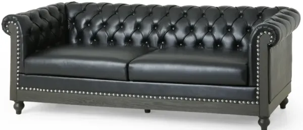 Merax Mirod Comfy 3-Seat Sofa with Wooden Legs, Retro Style for Living Room and Study