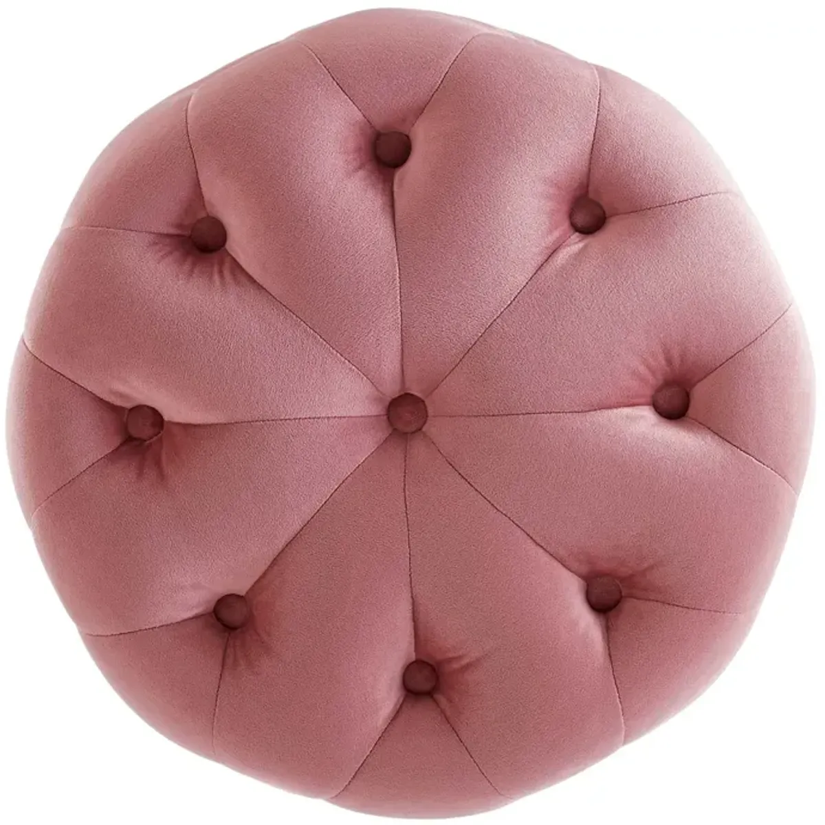 Amour Tufted Button Round Performance Velvet Ottoman