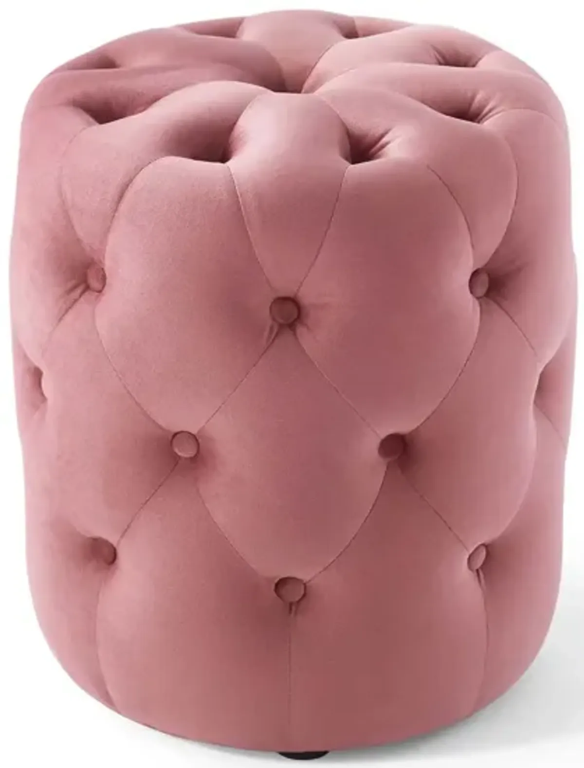 Amour Tufted Button Round Performance Velvet Ottoman