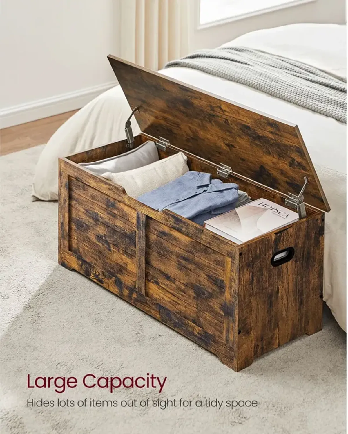 Storage Chest with 2 Safety Hinges