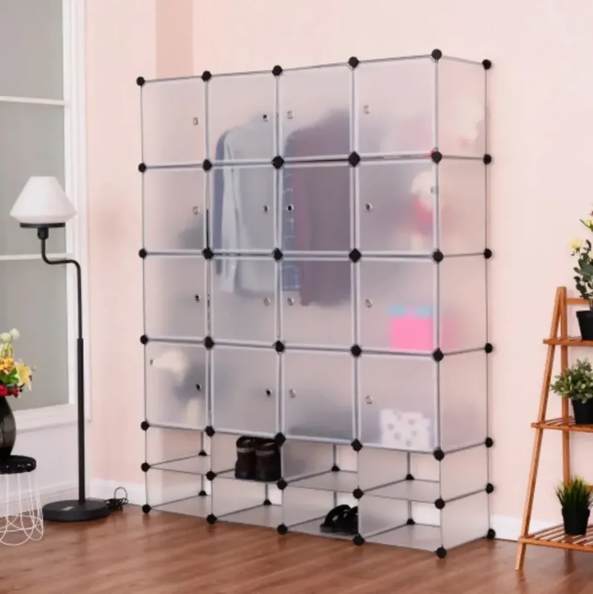 16+8 Cubes Portable Clothes Closet Storage Cabinet