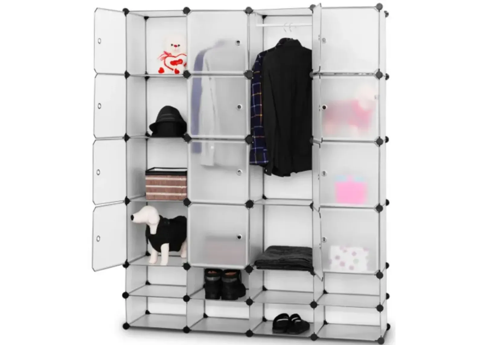 16+8 Cubes Portable Clothes Closet Storage Cabinet