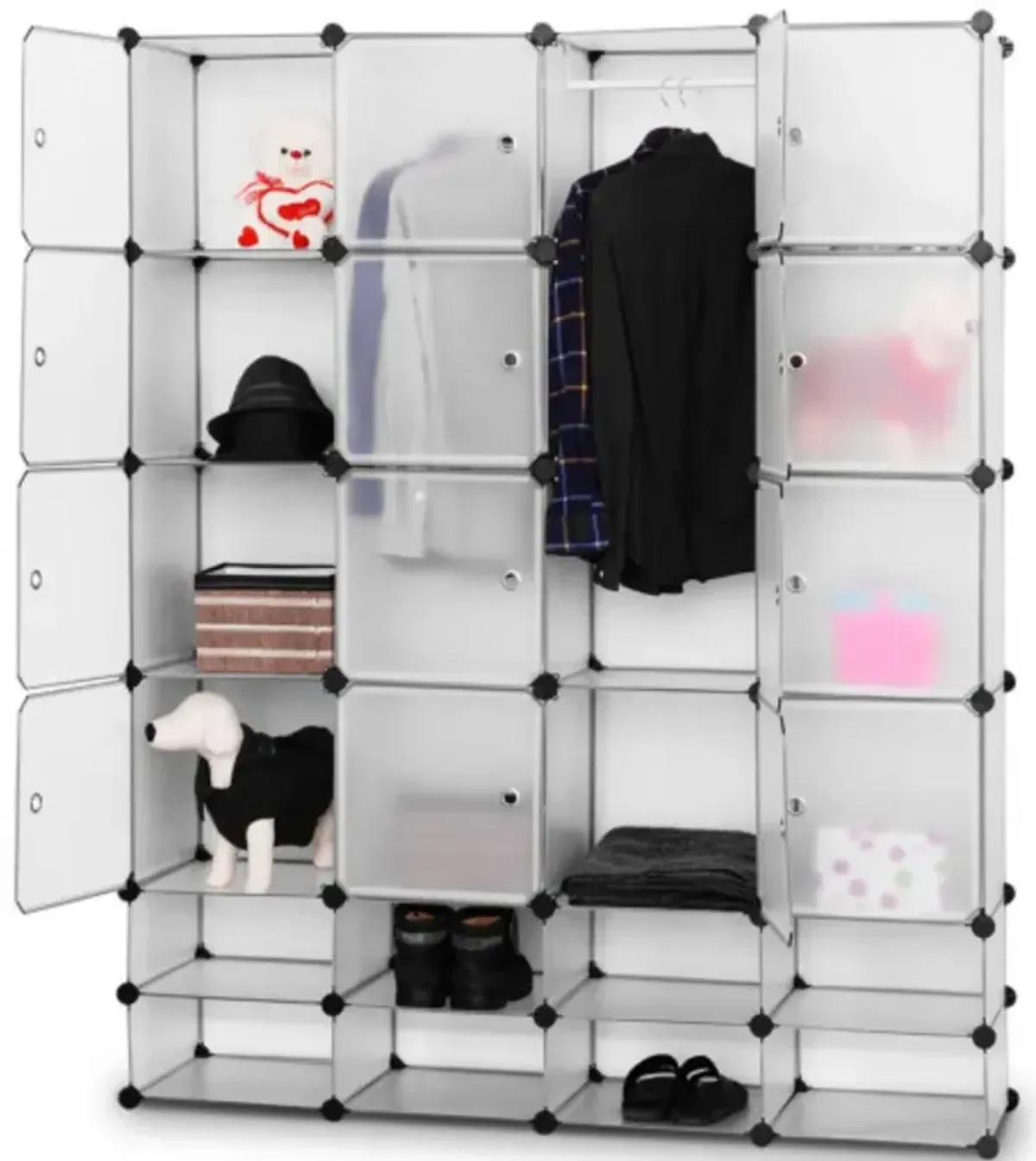 16+8 Cubes Portable Clothes Closet Storage Cabinet