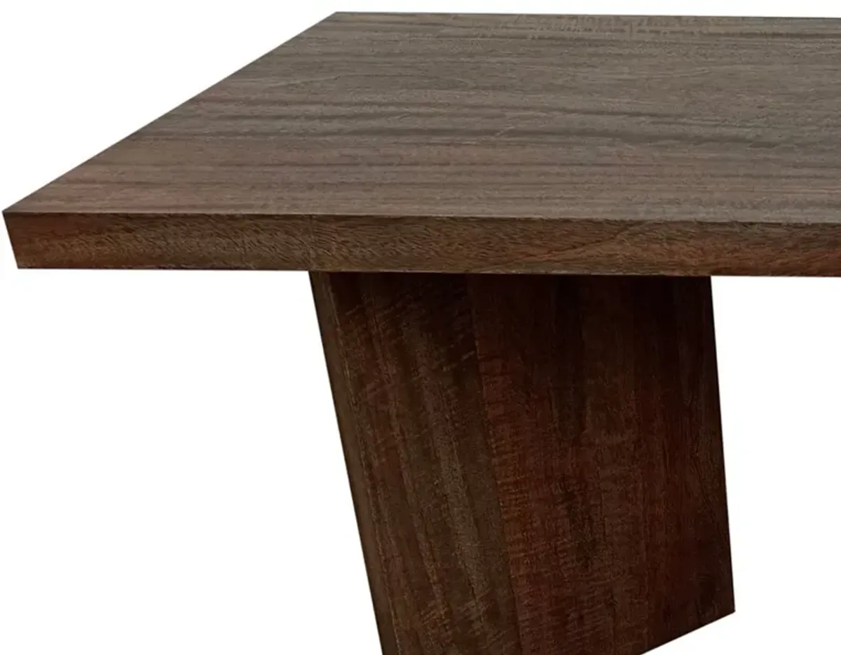 Anisa Coffee Table, 50 Inch Rectangular, Brown Solid Mango Wood Plank Style - Benzara