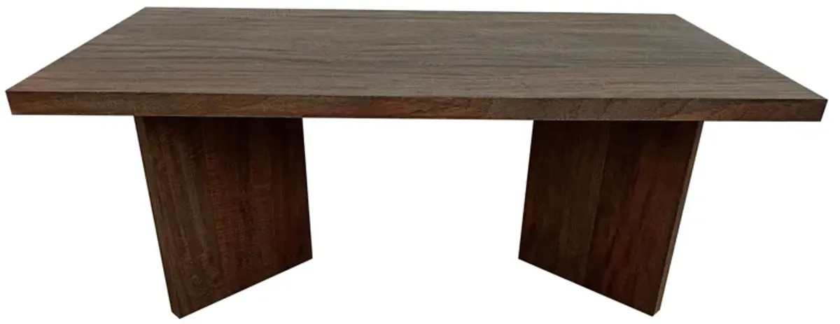 Anisa Coffee Table, 50 Inch Rectangular, Brown Solid Mango Wood Plank Style - Benzara