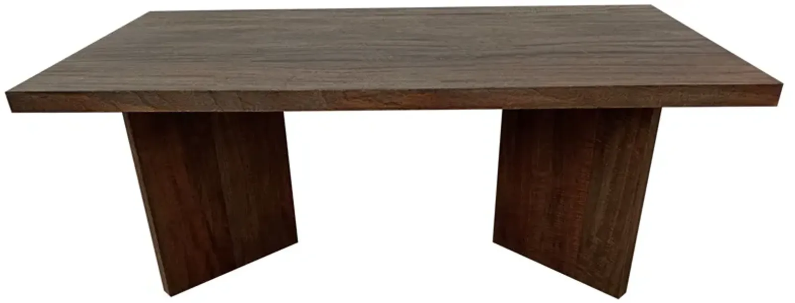 Anisa Coffee Table, 50 Inch Rectangular, Brown Solid Mango Wood Plank Style - Benzara