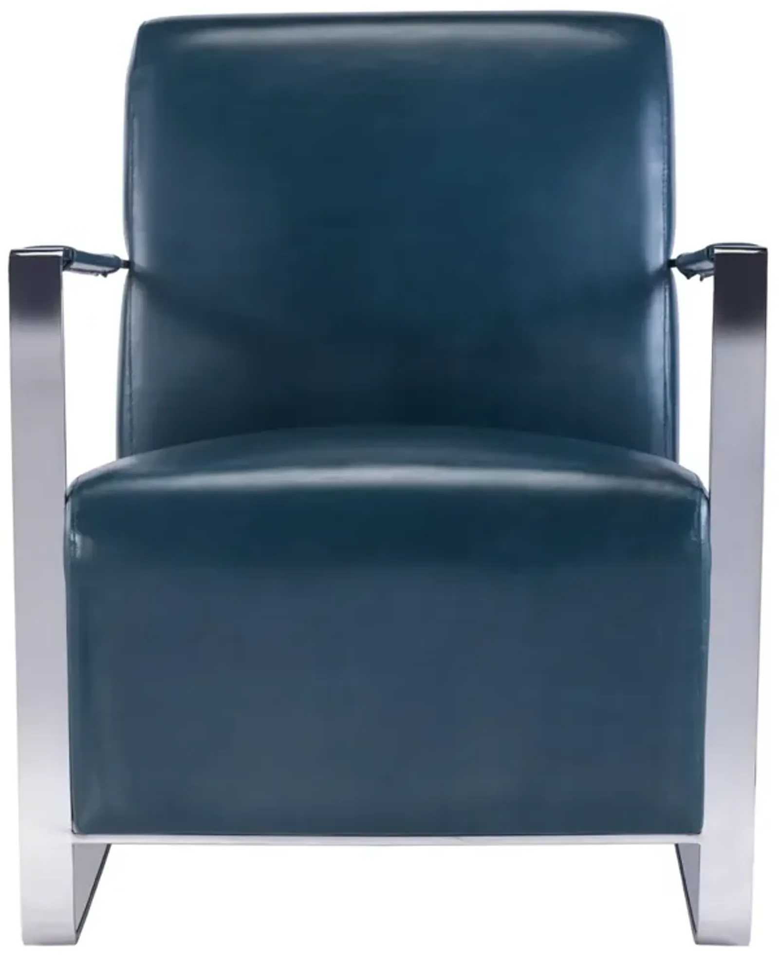 Pasargad Home Luxe Upholstered with Chrome Base Armchair, Teal