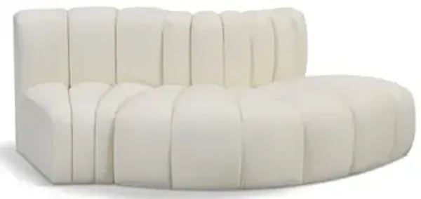 Meridian Furniture Arc Cream Vegan Leather Modular Sofa
