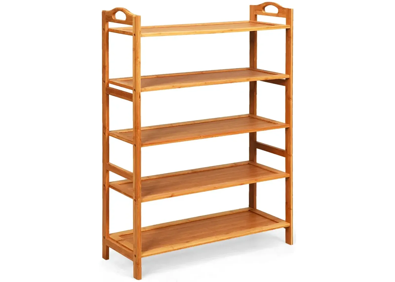 5-Tier Bamboo FreeStanding Shoe Rack-Natural