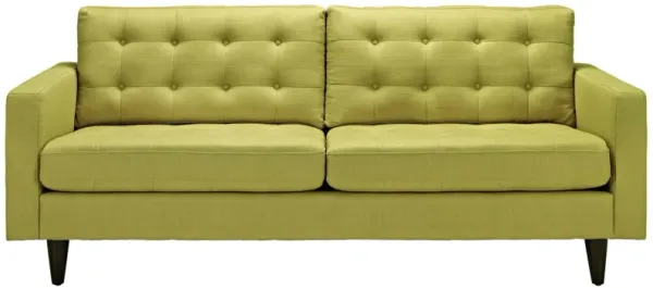 Empress Tufted Button Upholstered Sofa - Luxurious, Regal Design, Solid Wood Legs, Bonded Leather Upholstery.