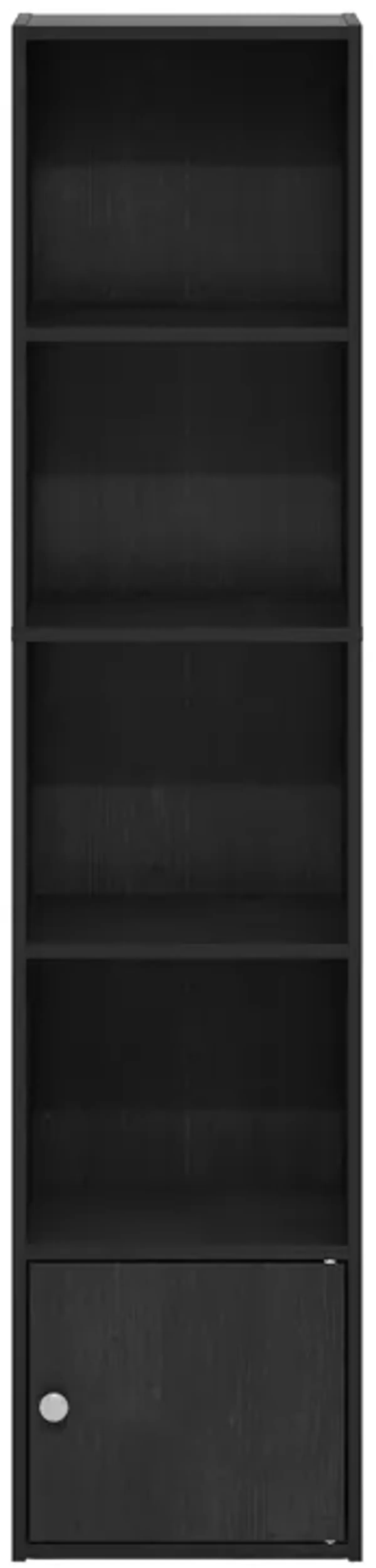 Furinno Luder Shelf Bookcase with 1 Door Storage Cabinet, Blackwood