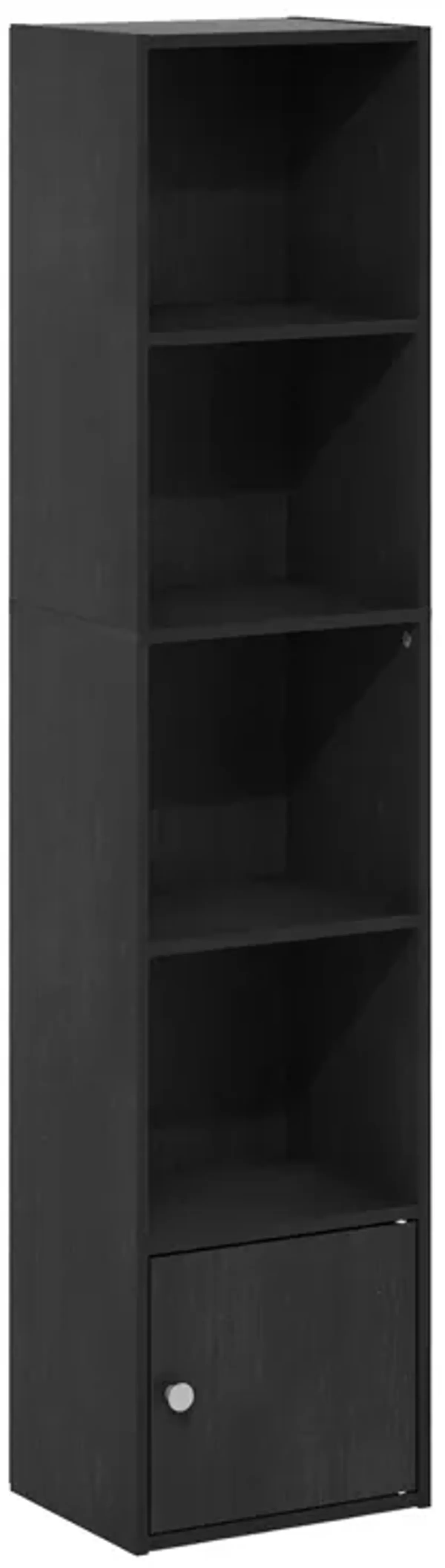 Furinno Luder Shelf Bookcase with 1 Door Storage Cabinet, Blackwood