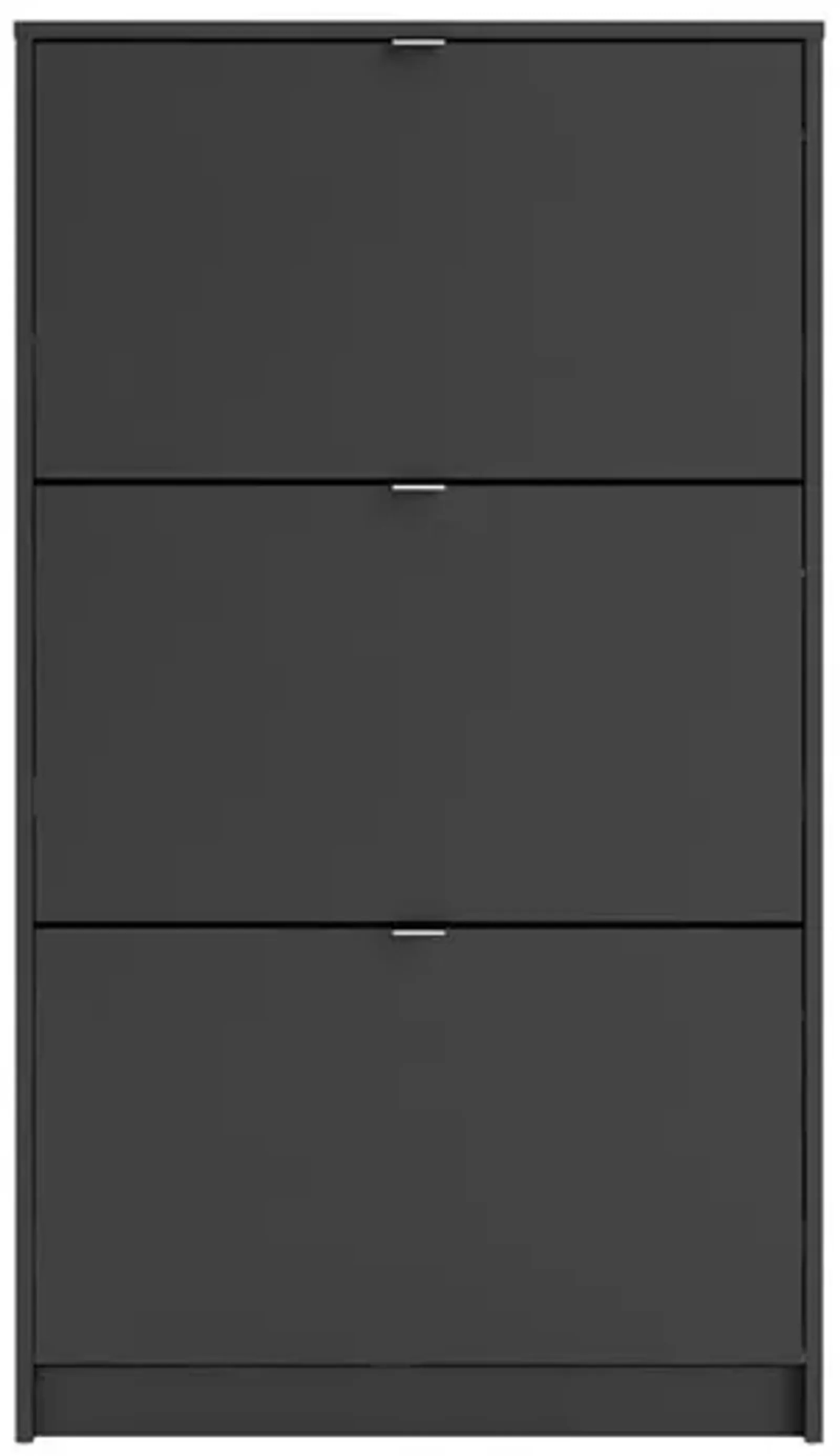 Tvilum Bright 3 Drawer Shoe Cabinet, Black Matte