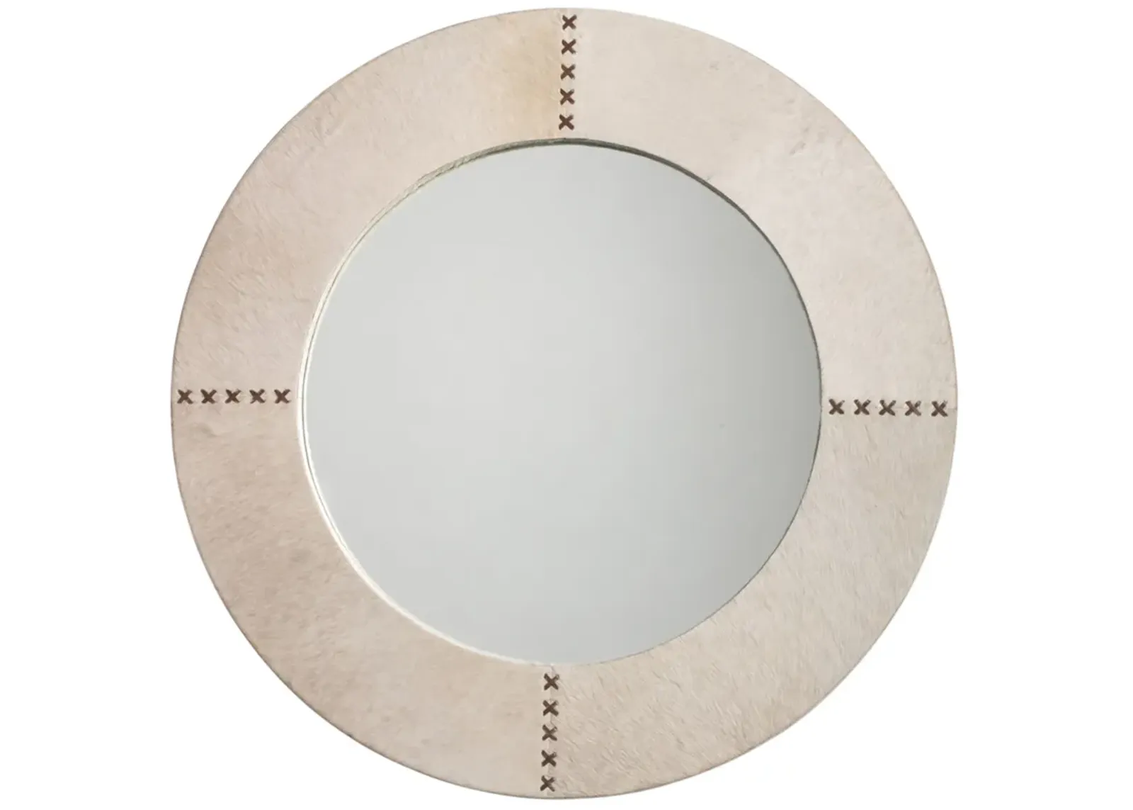 Round Cross Stitch Mirror, White Hide