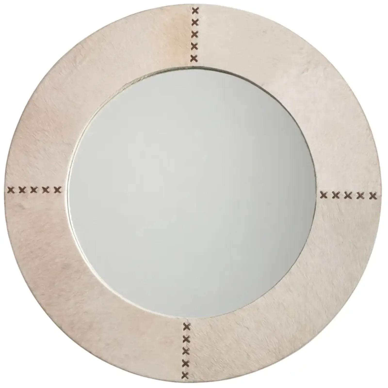 Round Cross Stitch Mirror, White Hide