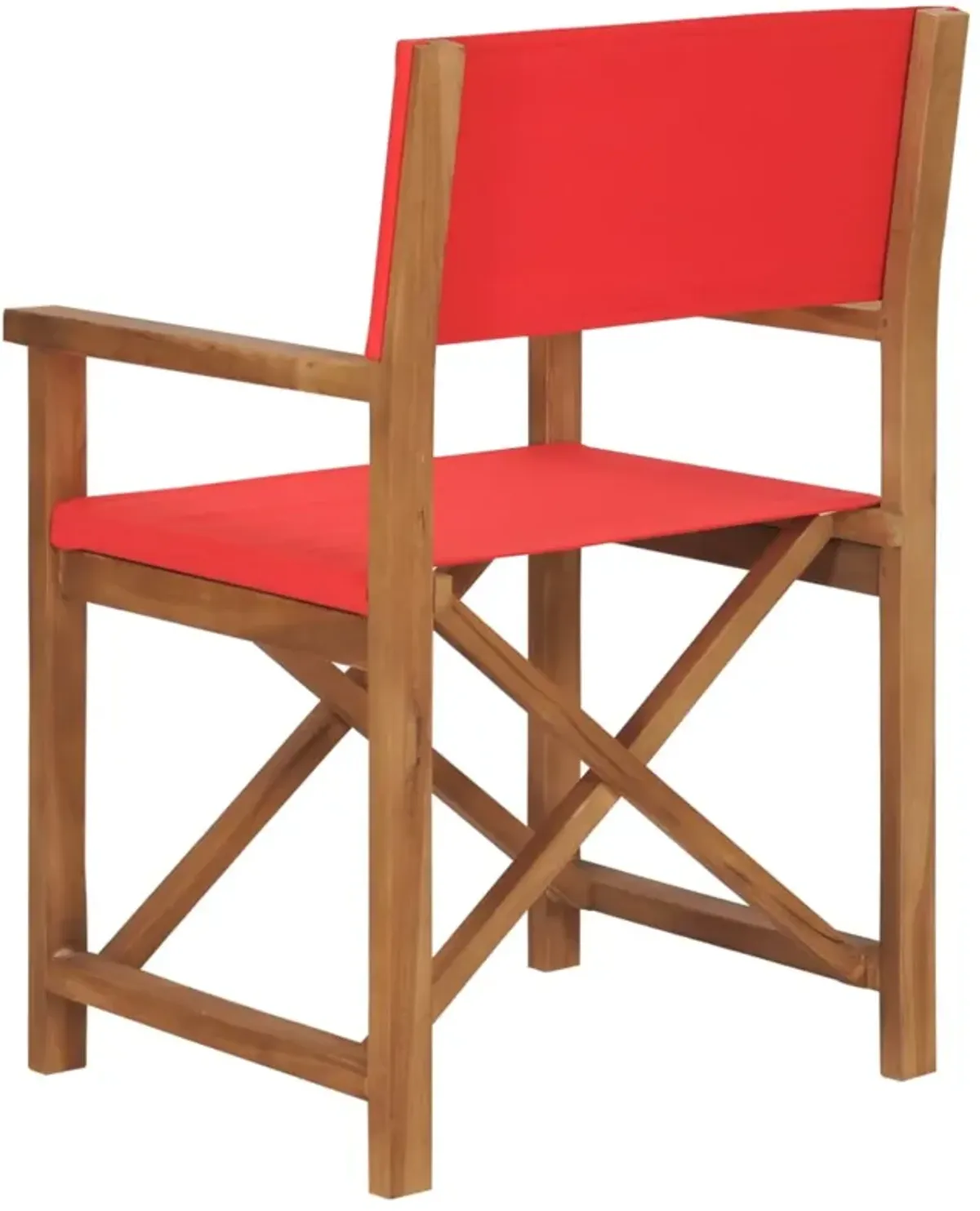 vidaXL Director's Chair Solid Teak Wood Red