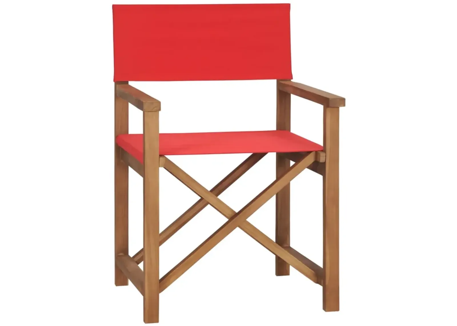 vidaXL Director's Chair Solid Teak Wood Red