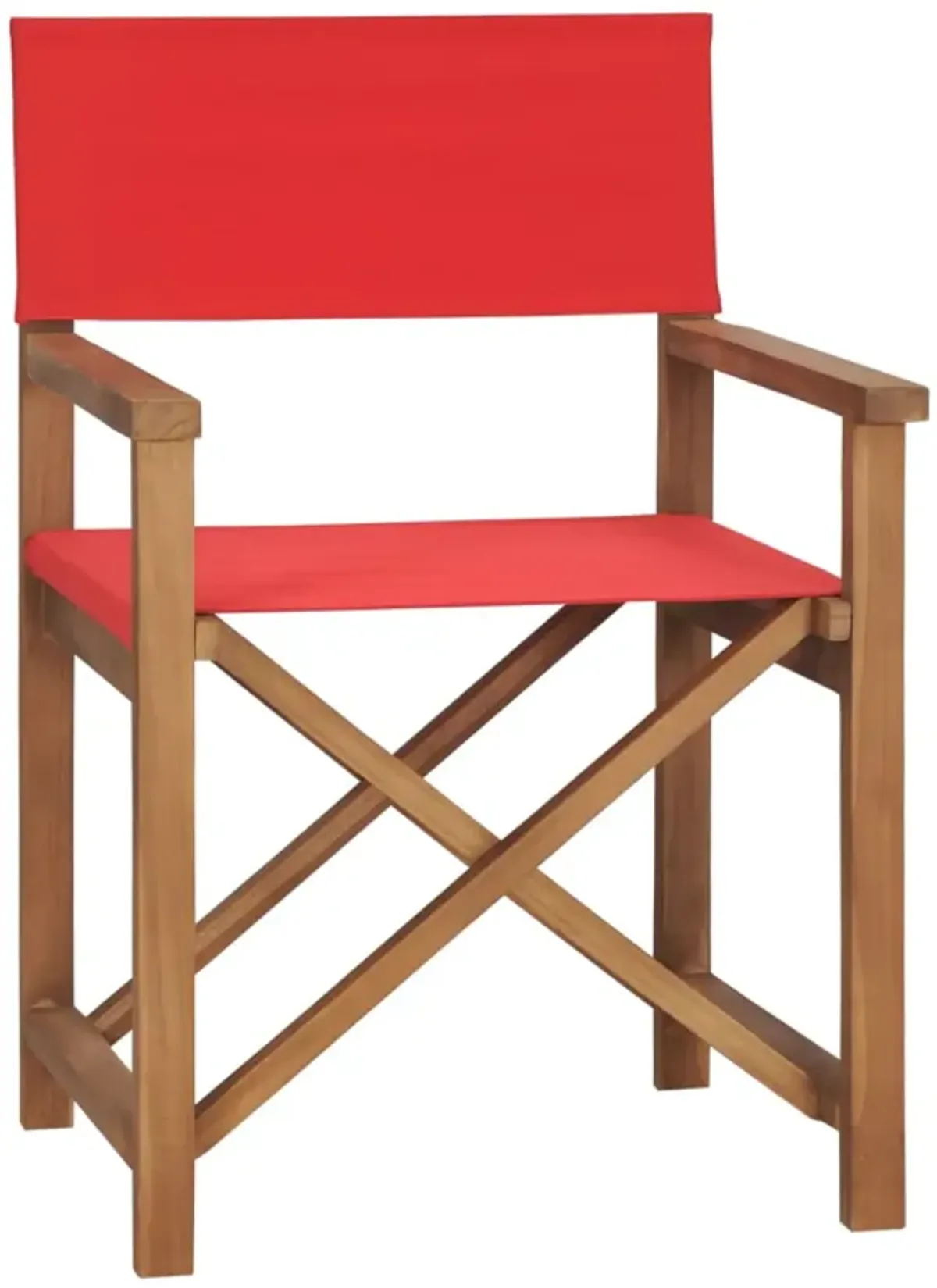 vidaXL Director's Chair Solid Teak Wood Red