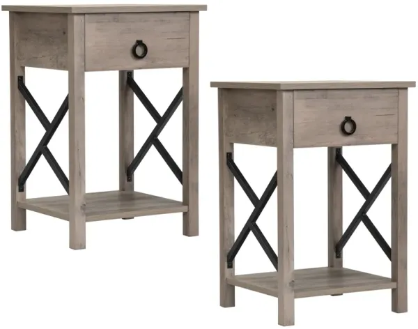 End Table with Storage Drawer and Open Shelf