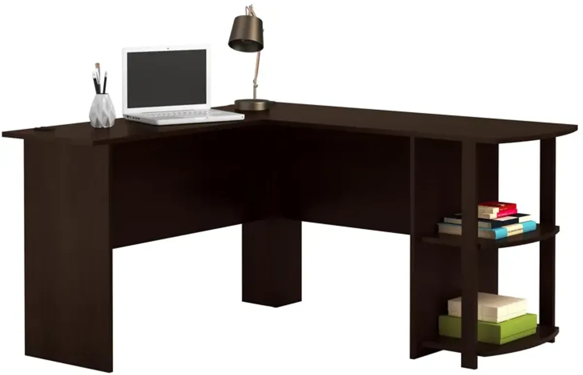 Dakota L Desk with Bookshelves