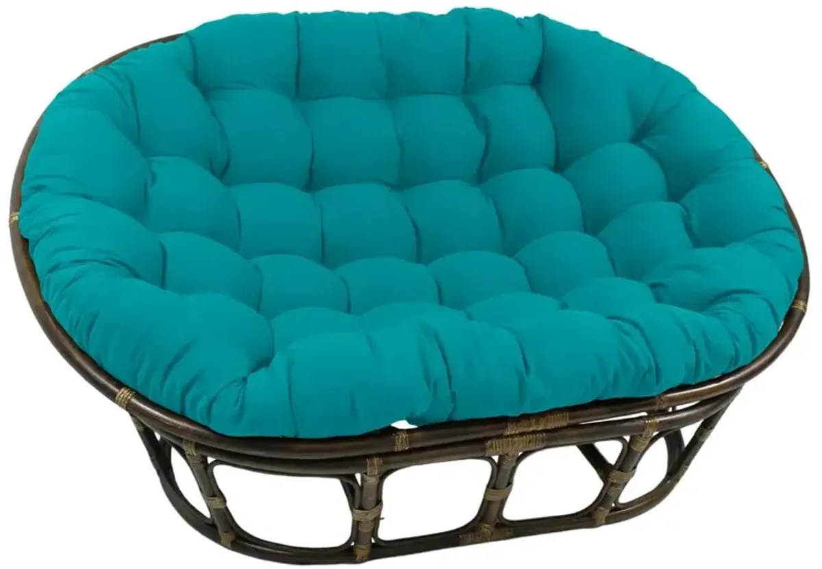 International Caravan Rattan Double Papasan  Chair with Twill Cushion