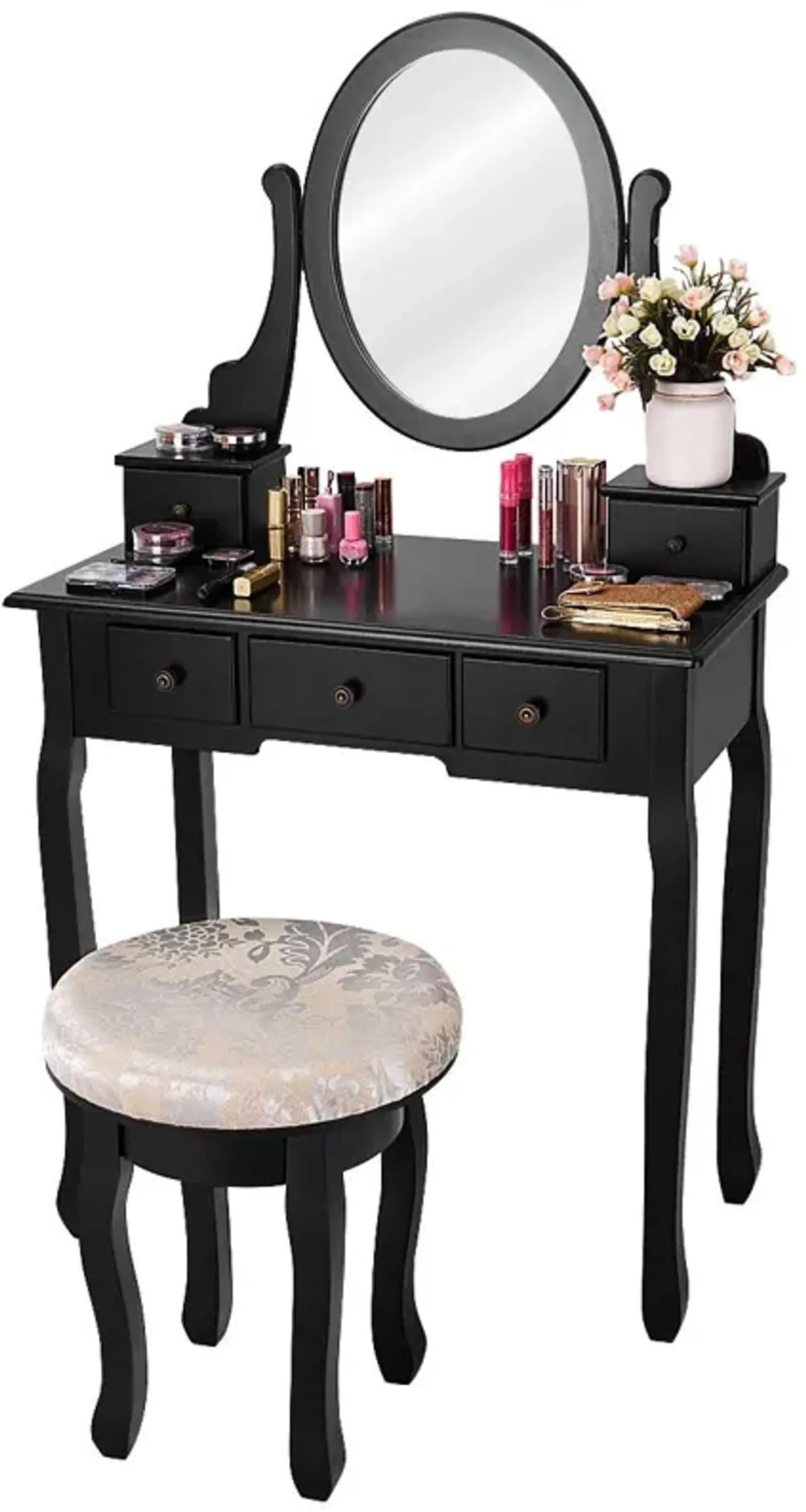 Vanity Makeup Table Set Bedroom Furniture with Padded Stool